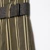Womens Striped Straight Leg Trousers With Waist Belt Olive Green Casual Pants 2026