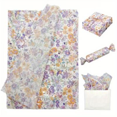 10 Lila Blumen- und Grünmuster Seidenpapier 20 x 27,5 Zoll - Perfekt zum Geschenkverpacken, für Gastgeschenke, Geburtstage, Hochzeiten