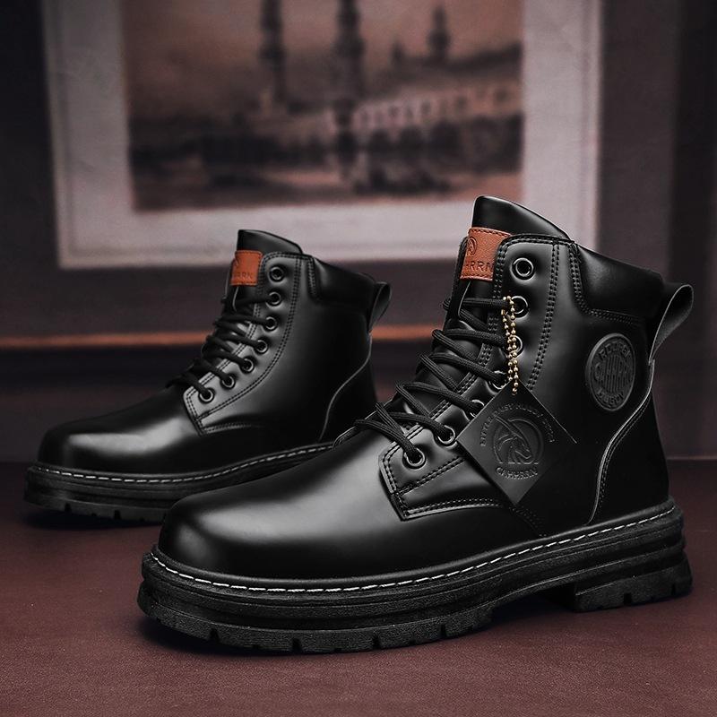 2025 Autumn Ankle Boots Men's High Top Boots Outdoor Yellow Boots Classic Design High Top Men Casual Shoes Botas Para Hombre