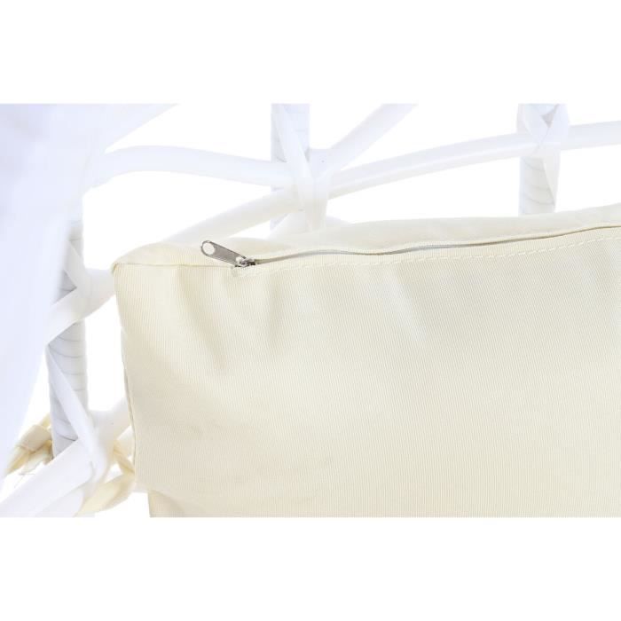 Hagestol - Metall - Hvit - Syntetisk rotting - 90x70x110 cm