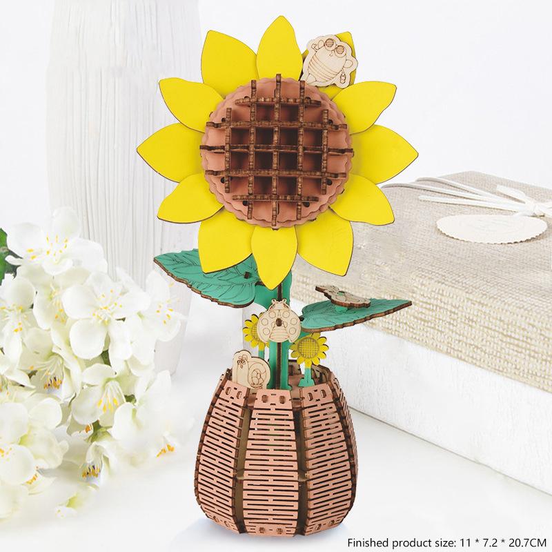 

Сделай сам Деревянный Букет Цветов Красивые Подарки Ручной Работы Экологичные Материалы 3D Деревянный Пазл Для Подруг Декор