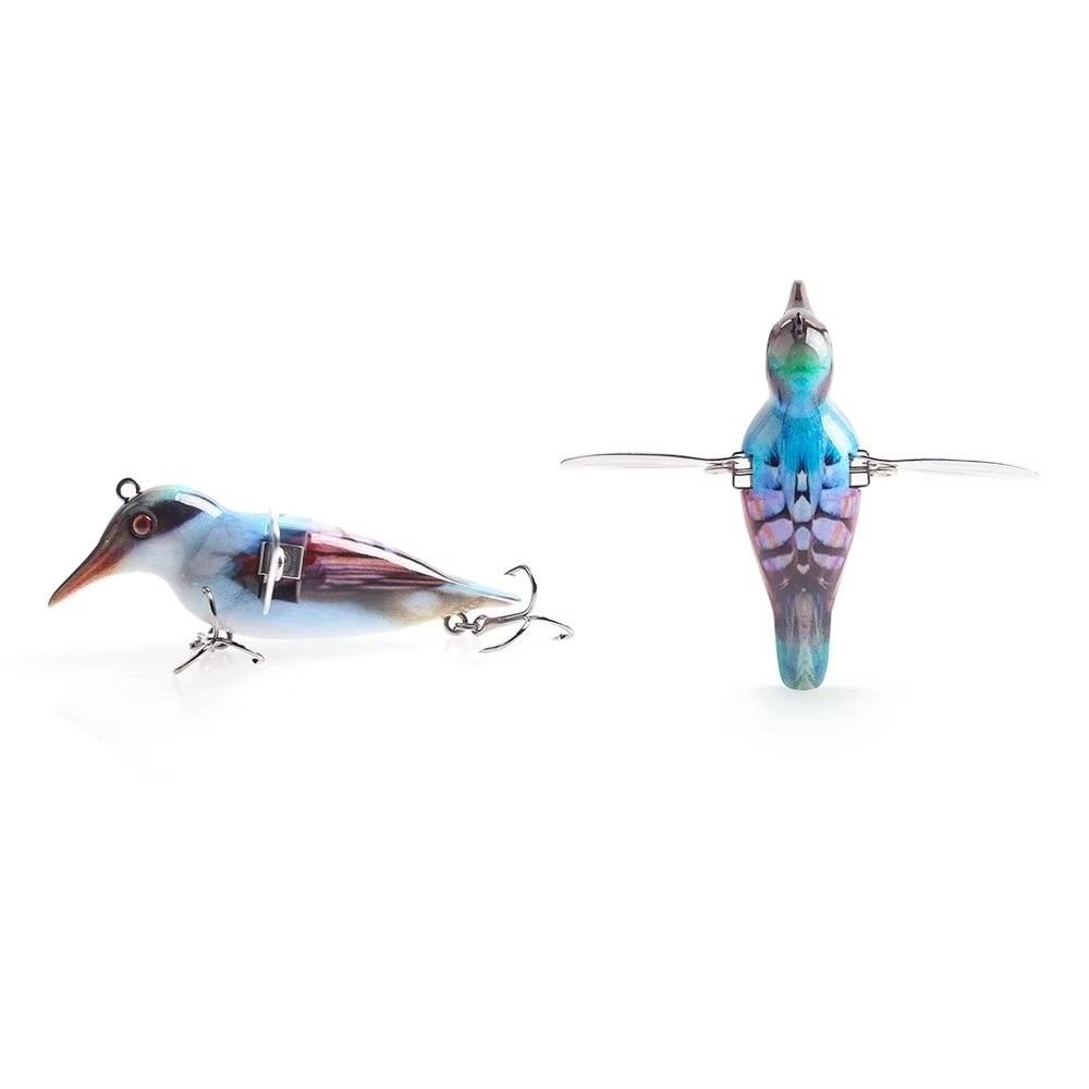Leurres de pêche de surface 80 mm 12 g Ailettes Métalliques Simulation d'Oiseaux Flottants Conception Artificielle