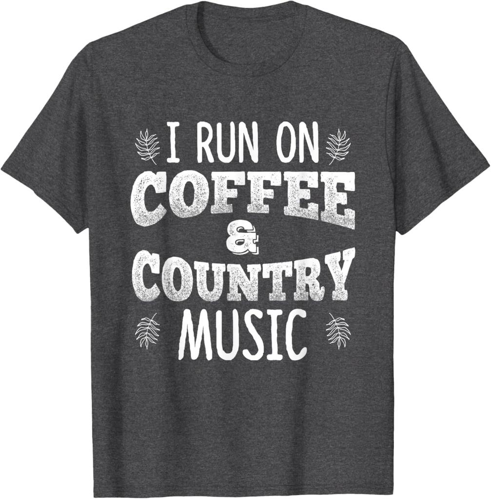 2026 Coffee Country Music Lover Graphic Tee Casual Crew Neck TShirt for Men 2026 Man  Tshirt New Womens Tshirt