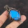 Sleeping Beauty Turquoise Pendant Copper Wire Wrapped Pendant Handmade Unique Pendant Copper Jewelry For Women Gemstone Pendant Gift For Her