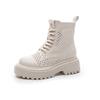 Fashion Boots 2025 Summer Leather Punched Short Tube Workwear Boots British Style Casual Fashion Versatile Women's Boots