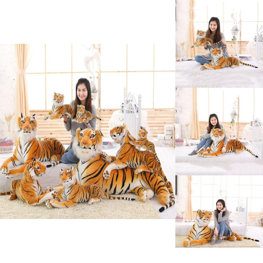 Luxurious Tiger Plush Animal Realistic Big Cat Orange Bengal Soft Stuffed Toy Pillow