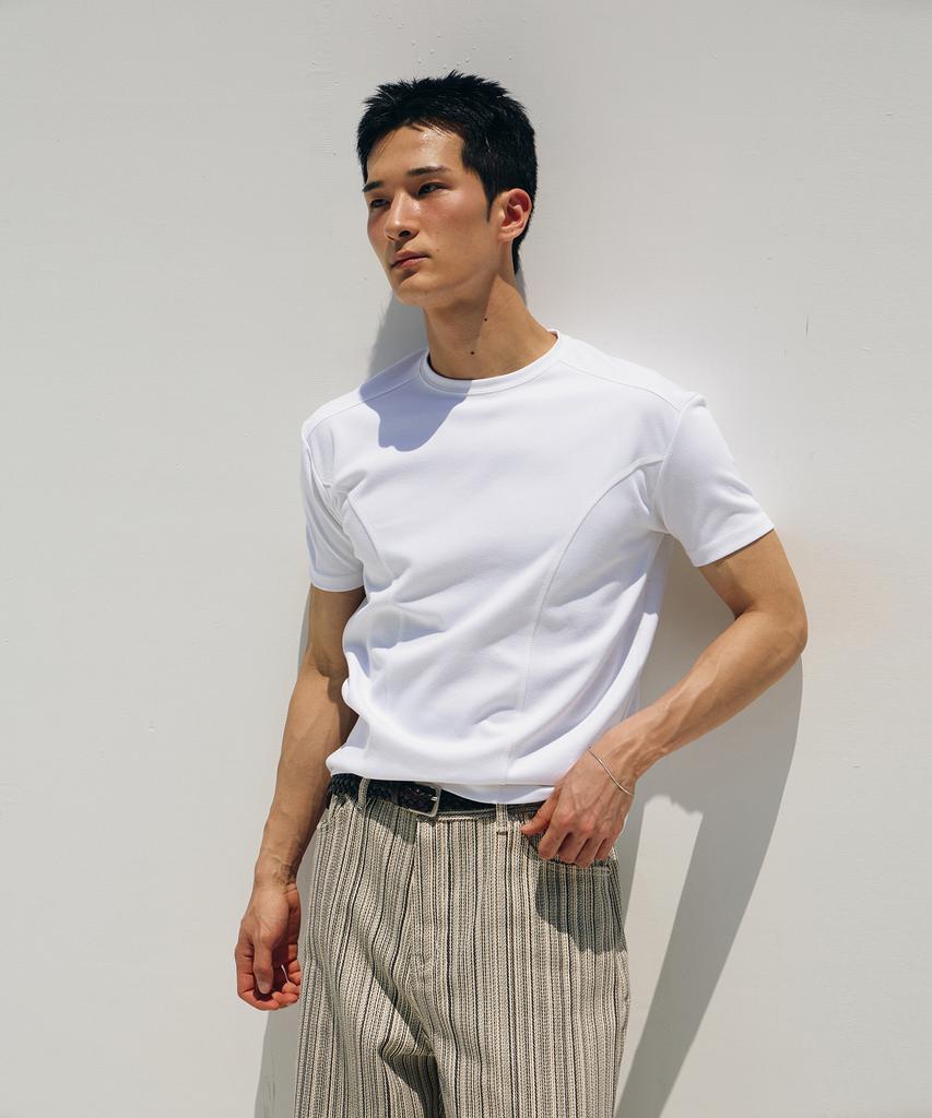Lolangseoul Cool Curve Half T-Shirts(White)