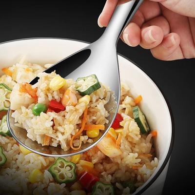 304 Stainless Steel Rice Spoon Anti Scalding Large Capacity Thicken Cooker Scoop Multi-Purpose Tableware Buffet Serving Spoons
