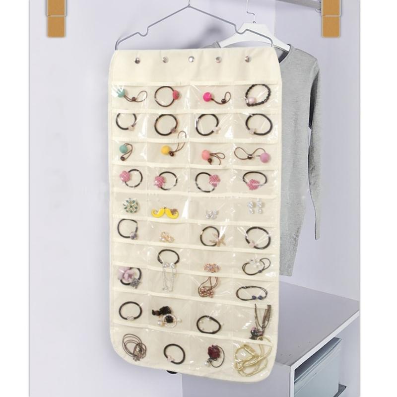 Double sided Jewelry Organizer Storage Bag Closet Rings Earring Necklace Bracelet Organizer Hanging Jewelry Holder