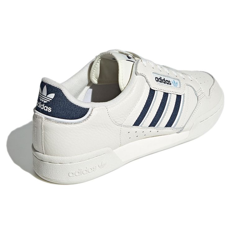 Adidas Originals Continental 80 Stripes H05034 Unisex Low Top Creamwhite Blue Synthetic Leather Retro Sneakers