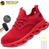 Fashion Men Work Safety Shoes Anti-puncture Protective Shoes Men Indestructible Work Shoes Lightweight Breathable Safety Boots