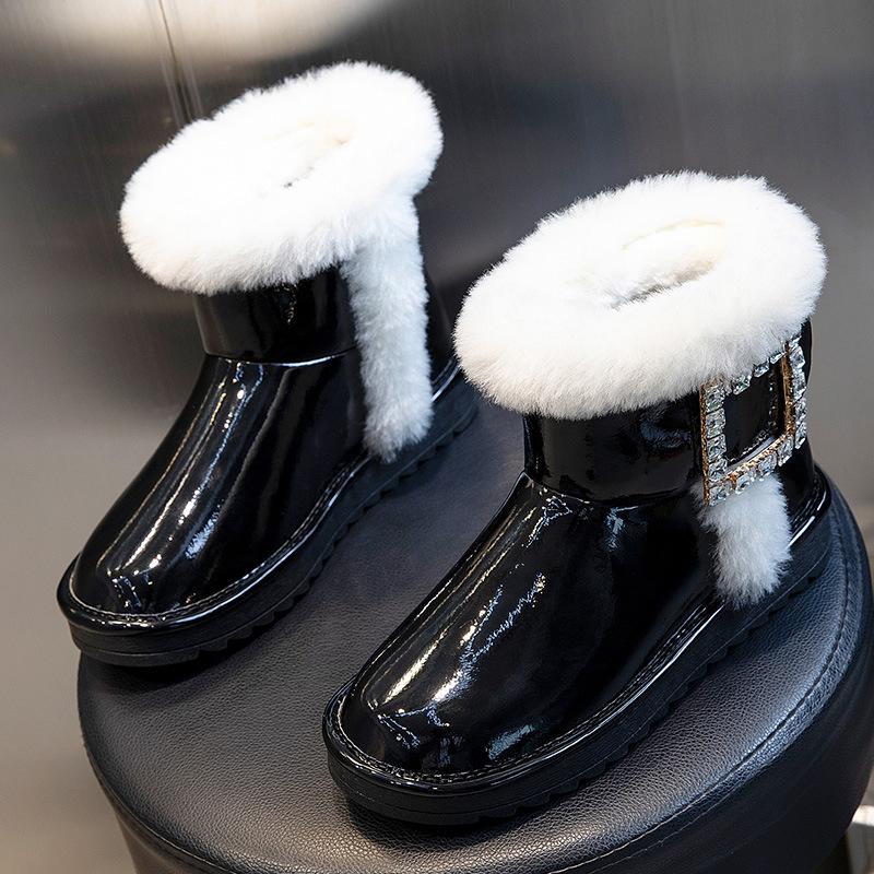 Real Wool Snow Boots Women's 2025 Autumn and Winter New Women's Medium Tube Waterproof Cotton Boots Warm and Velvet Snow Cotton Women's Tide