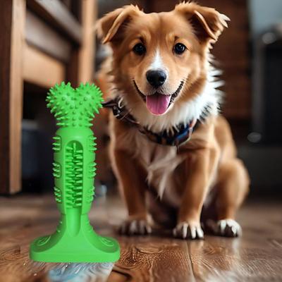 Tandenborstelstick voor honden, kauwspeeltje met stekelige textuur, geschikt voor puppy's die graag tanden poetsen en agressief kauwen.