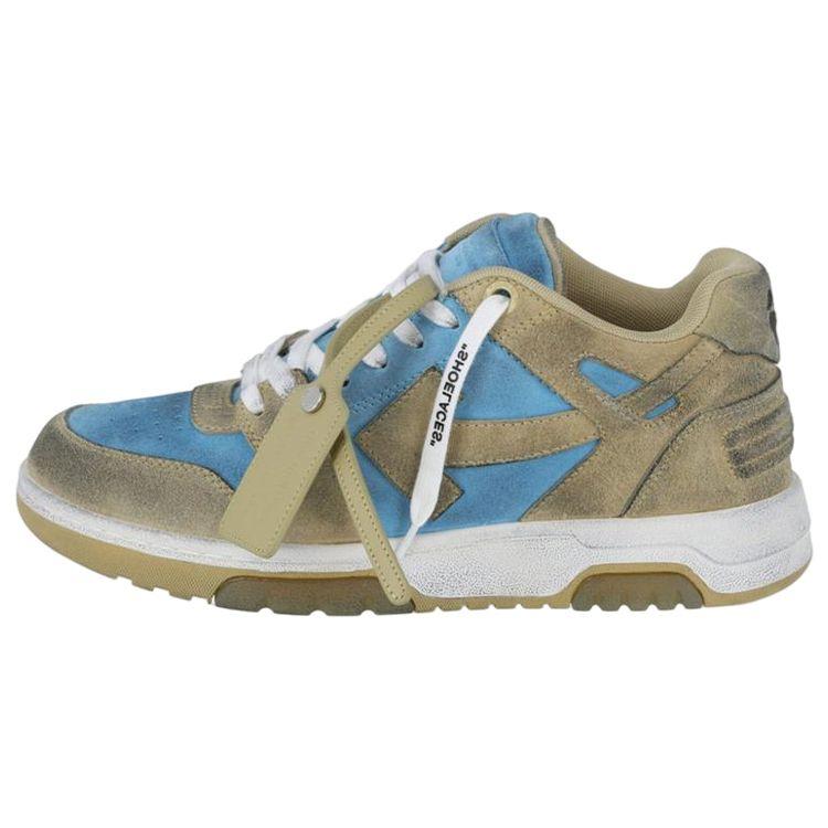 Off-White Lace-Up Comfortable Versatile Low-Top Fashion Sneakers Men Sneakers Blue Brown OMIA189S22LEA0084061