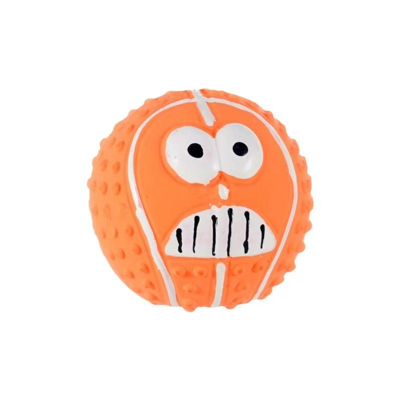 Latex Squeaky Football Dog Toy Textured Teeth Cleaning Chew Ball Interactive Pet Toy for Small Medium Dogs