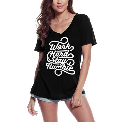 Damen-T-Shirt „Work Hard Stay Humble“ – Motivierendes Slogan-T-Shirt