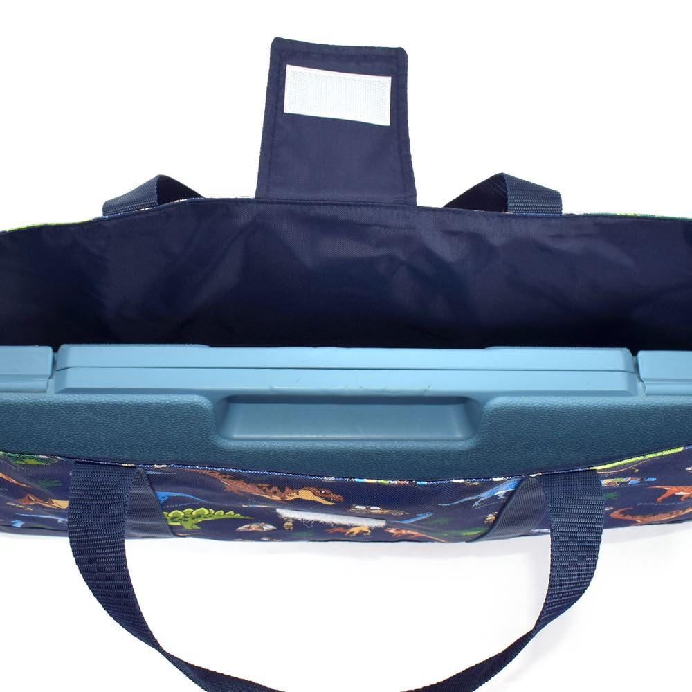 COLORFUL CANDY STYLE Melodica and Dinosaur for Boys Case, Water-Repellent Lightweight, "Discover! Explore! Continent" (Navy), Water-Repellent,