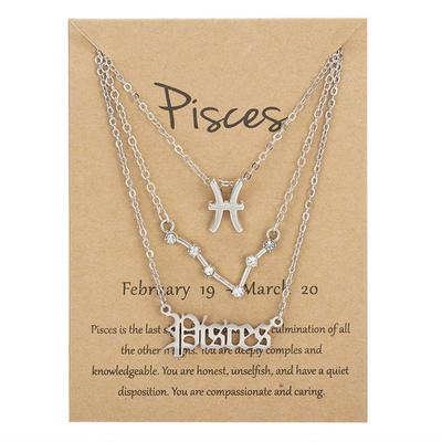 3 Teile/satz Karton Stern Sternzeichen Anhänger 12 Konstellation Charme Gold Silber Halskette Widder Krebs Löwe Skorpion Halskette Schmuck Geschenke
