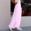 Black Chiffon Midi Skirt Long Summer Candy Color Flowy Elegant Women Skirt
