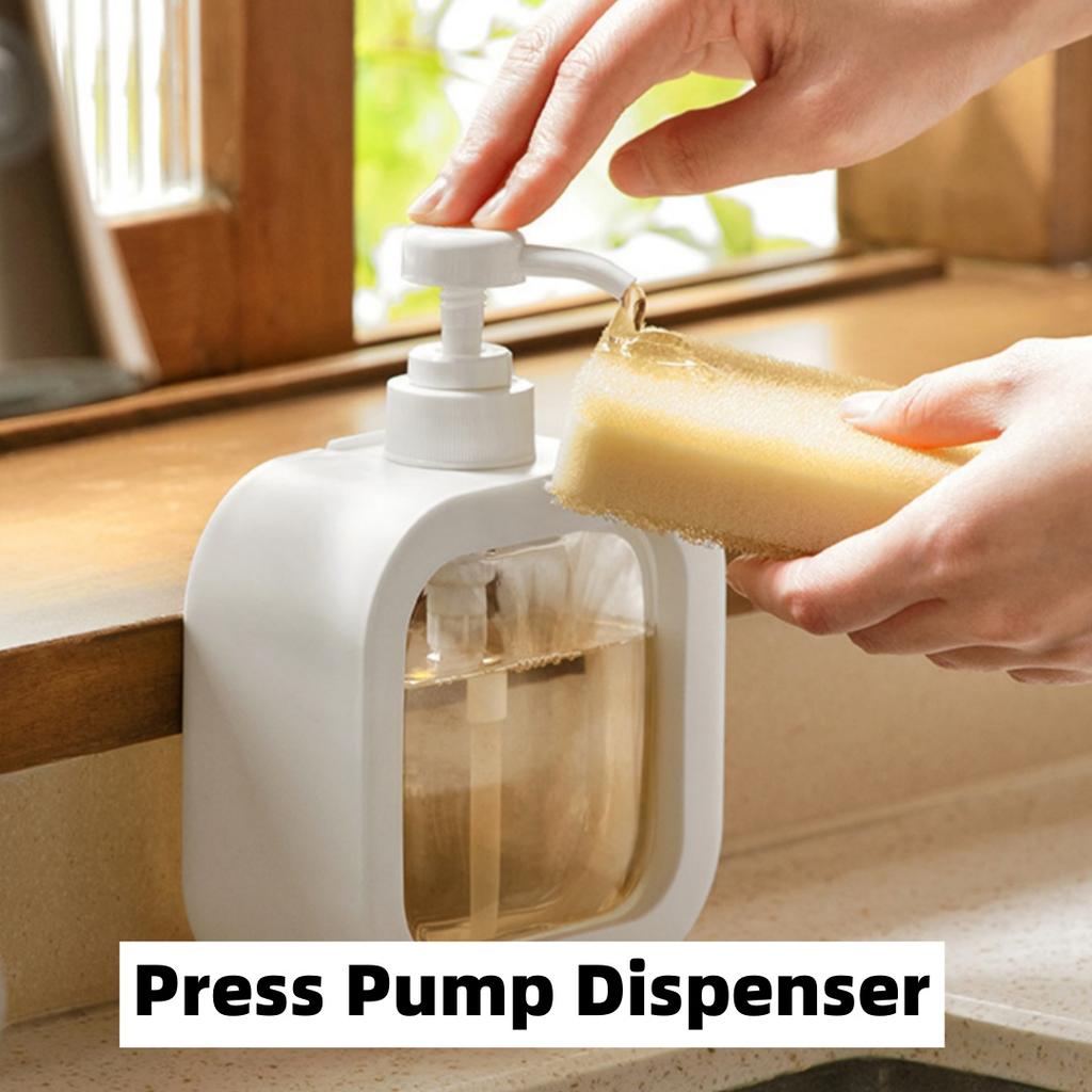 YS0257-New Transparent Dispenser Bottle - Bathroom Hand Soap Refillable Pump Bottle, Plastic Press Dispenser with Visible Design