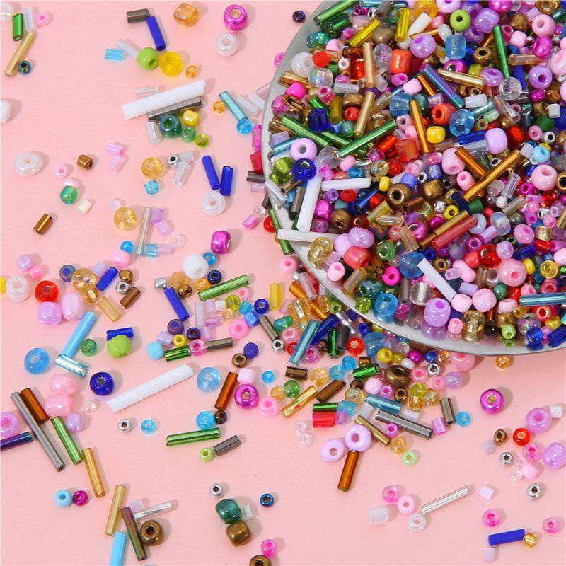30g Mixed Style & Color Glass Rice Tube Beads for DIY Bracelets, Rings & Embroidery