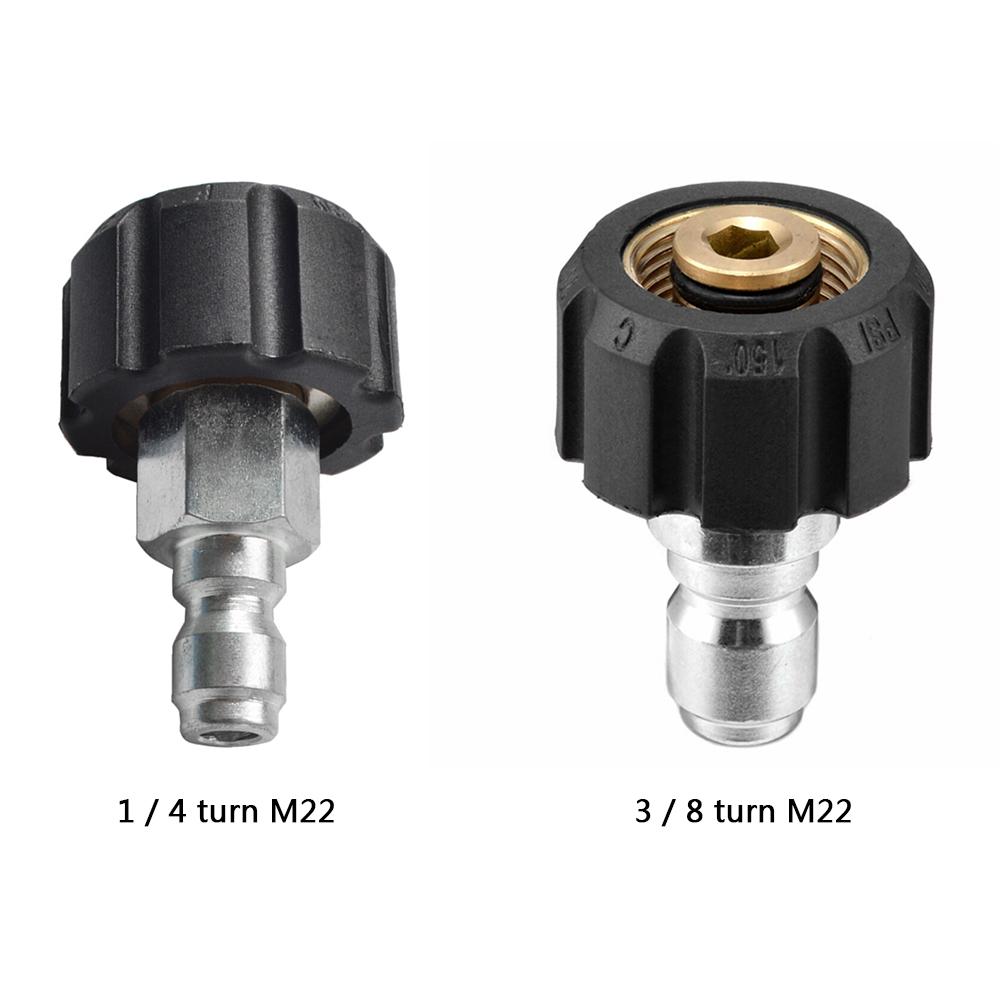 Metal Car Wash Lance Connector 1/4 3/8 QD Male To M22 14mm 15mm Female Connector Adapter for Pressure Washer