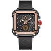 ONOLA 6831 Luxury Square Men's Chronograph Waterproof Silicone Strap Watch for Men Luminous Business Watch Quartz Reloj Hombre