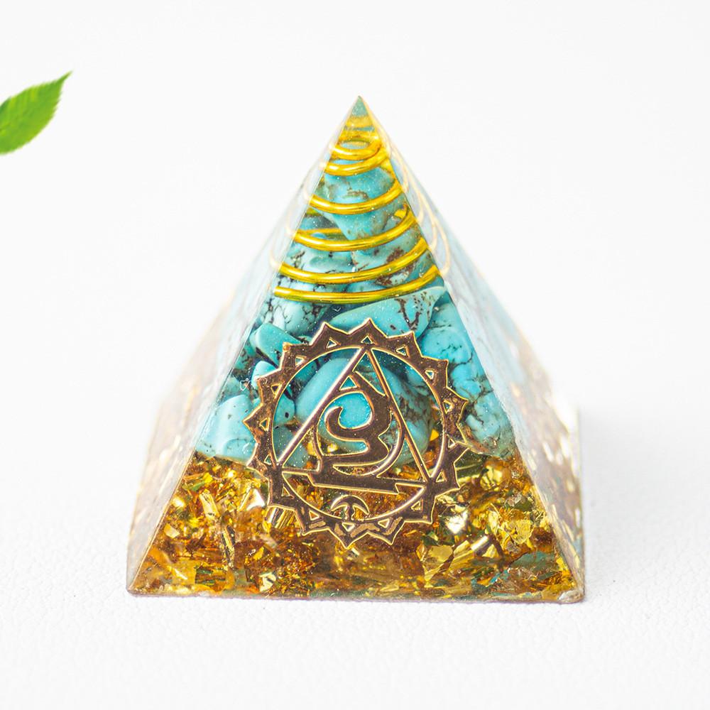 Natural Crystal Resin Pyramid Home Office Decor Gift For Mindfulness Enthusiasts