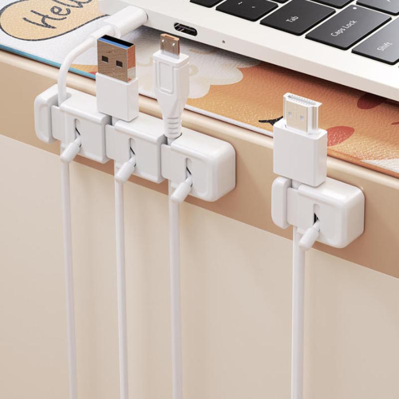 New 1Pcs Charging Cables And Data Wires Accessory Desktop Cable Management Clip Simple No-Drill Edge-Mounted Cord Organizer