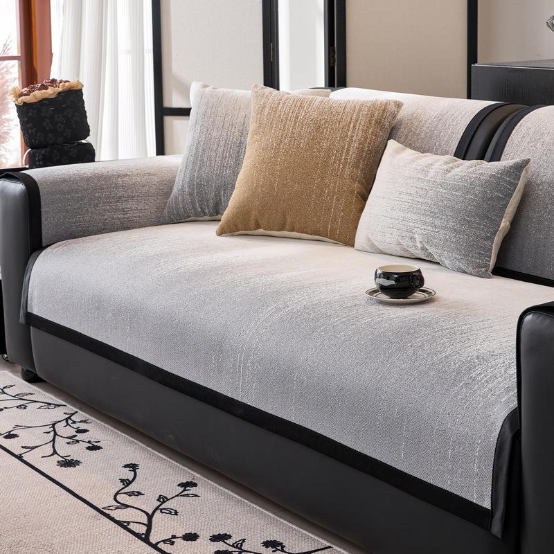 Light Luxury High-End Straight Row Sofa Cushion Universal Fixed Non-Slip Leather Sofa Seat Cushion New Cover Towel