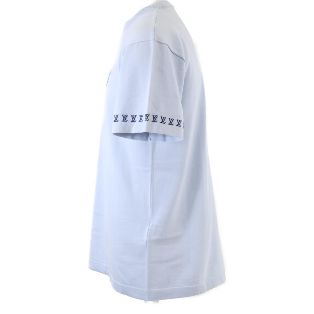 Louis Vuitton Brand New, Unused, Domestically Authorized RM252MQ Z34 HRN47W Signature Cotton Crew Neck T-Shirt Tops S Light blueUsed