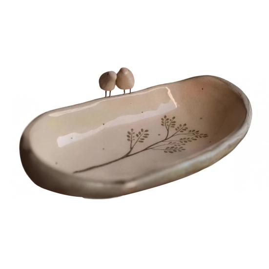 

Outdoor Bird Bath Resin Birdbath Bowl with Bird Ornament Outside Garden Yard Patio Bird Watering Feeding Bowl L