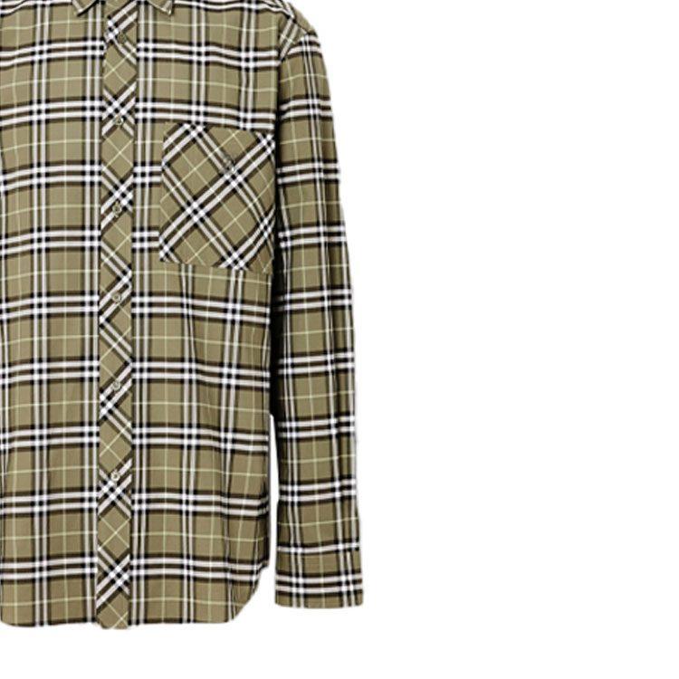 Burberry Shirts Men's Green Pointed Collar Moderate Shirt 80175631