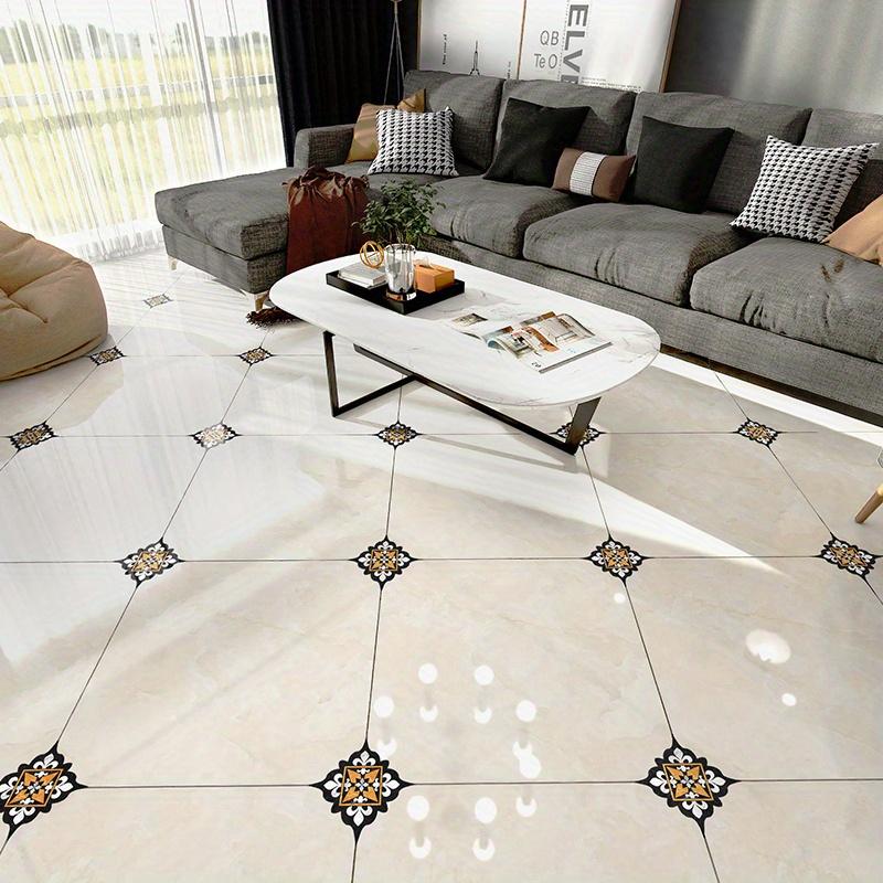 36PCS Bohemian Pattern Tile Diagonal Line Sticker, Self-adhesive Waterproof Living Room Dining Room Kitchen And Bathroom Floor Sticker