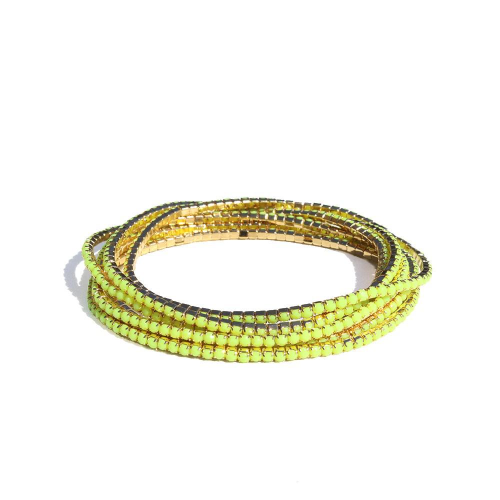 European & American Style Colorful Zircon Diamond Elastic Tennis Bracelet