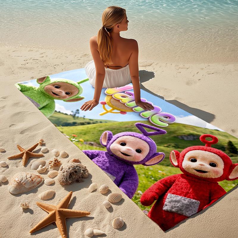 Custom Name Teletubbies Stylish printed beach towel,a quick-drying, absorbent mat suitable for the beach, pool, gym, and travel fans gift
