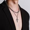 INS Cross Pendant Titanium Steel Women's High Street Cuban Link Chain