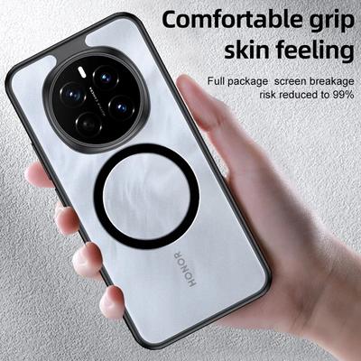 Funda para Honor Magic 7 Pro Magic7 6pro con carga inalámbrica magnética Magsafe, carcasa trasera de acrílico mate para teléfono Honor 300 Pro 200 Bumper