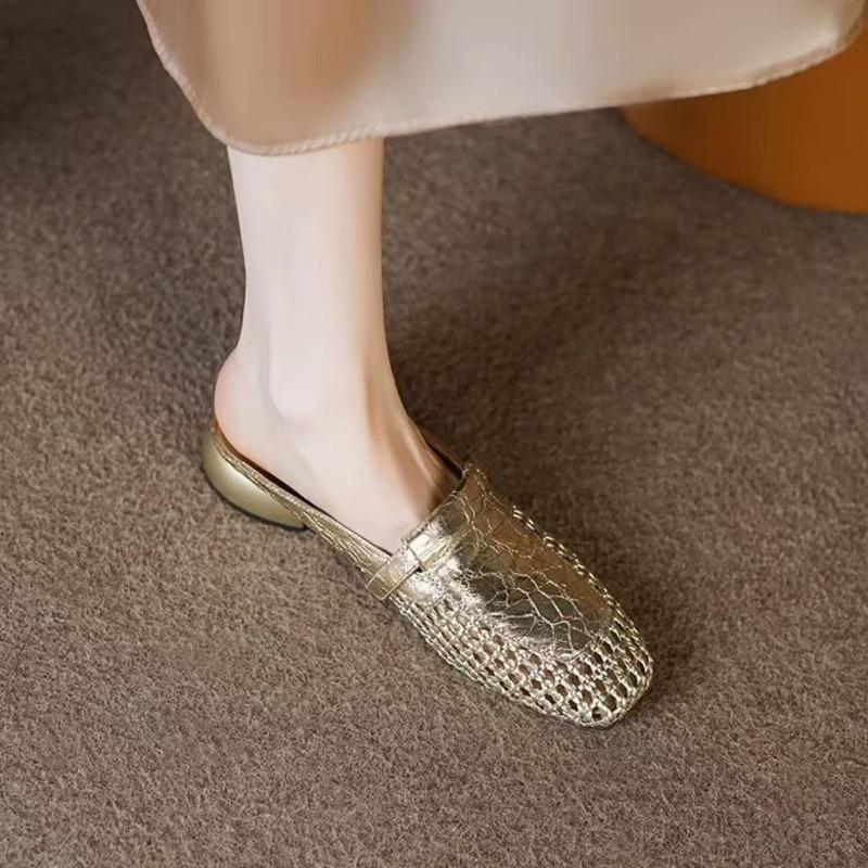 Fashion Ladies Shoes 2025 Brand Closed Toe Women's Slippers Fashion Hollow Out Casual New Comfortable Concise Best Seller Flat Slippers