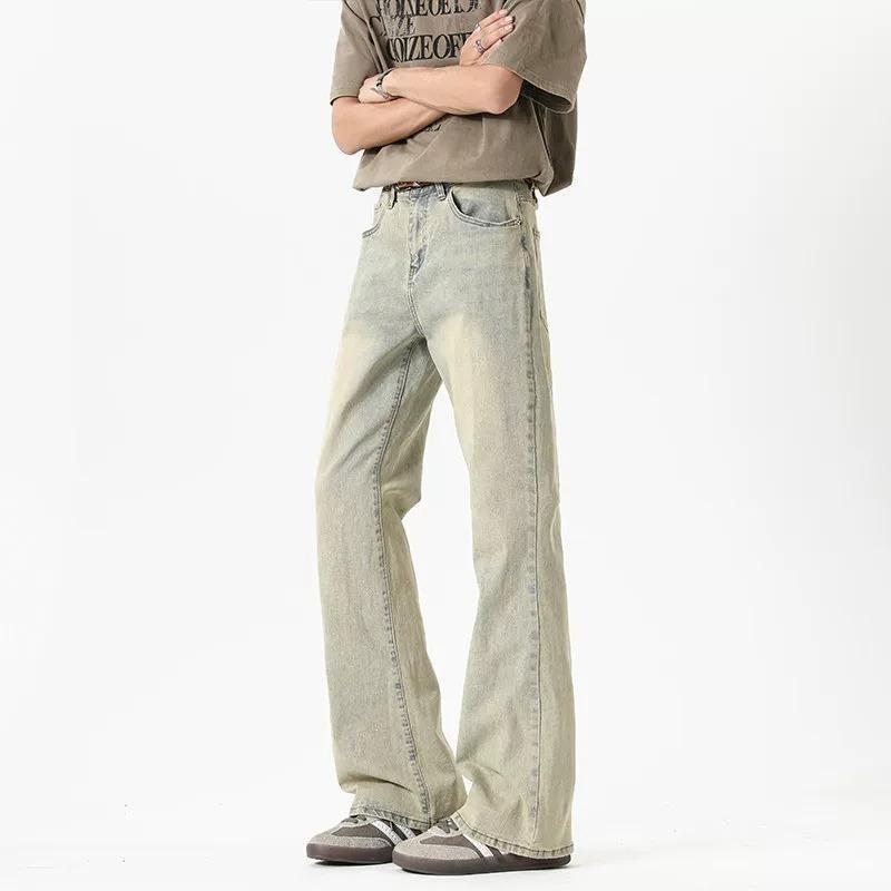 Versatile American Trendy Brand Wide-leg Trousers Street Washed Jeans Men's Loose Retro Fitean Trend