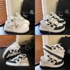 White Sneakers For Women With Thick Sole And Crossed Laces For Casual Daily Wear