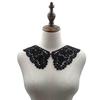 Luxury White Black Water Soluble Lace Neckline Hollow Embroidery Collar Flowers Sewing Accessories