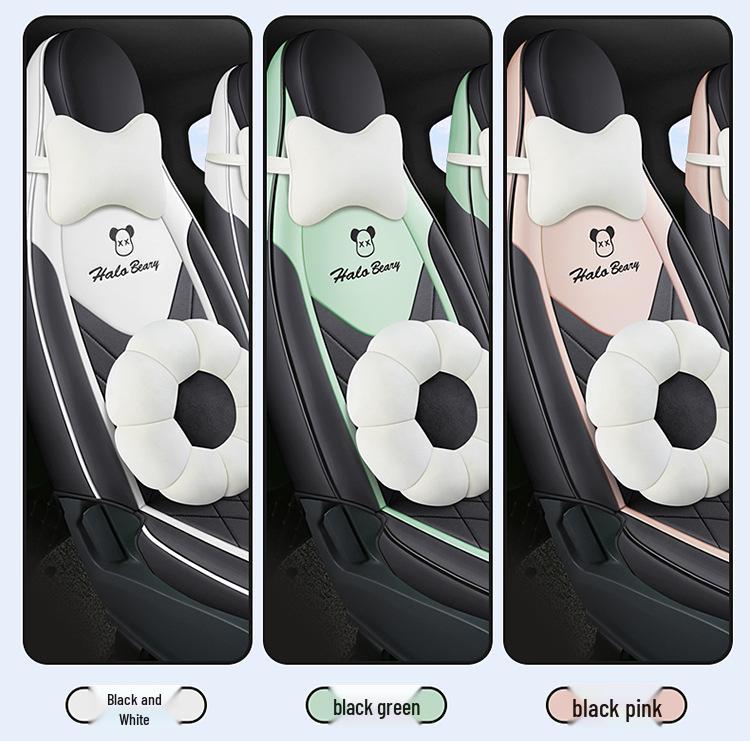 Wuling Hongguang MiniEV Seat Covers: Macaron Full Coverage, All-Season Car Seat Cushions for 2020-2023 Models