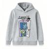 Stylish long sleeve kids hoodie with lovely monster character print, comfortable loose cut, great for school wear and weekend family outdoor trips.