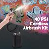 Airbrush Kit with Compressor 40PSI High Pressure Portable Rechargeable Cordless Handheld Air Brushes with 0.3mm Tip for Painting