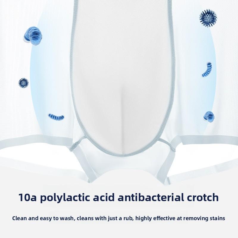 Large Size Men's Summer Silk Anti Bacterial Crotch Breathable Flat Front Underwear