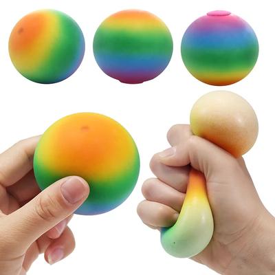 6CM Kleurveranderende Bloembal Drukontlastend Speelgoed TPR Regenboogbal Voor Kinderen Ontluchten Niet-verpletterbaar Stressverlichtend Speelgoed
