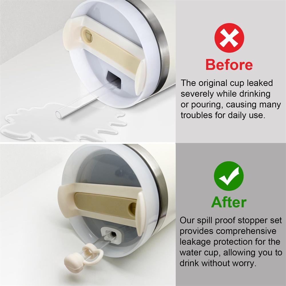 1Set 10mm Silicone Spill Proof Stopper Compatible for Stanley Cup 1.0 40oz/ 30oz Anti-Leak Straw Cover Cap Tumbler Accessories Cup Holders 5