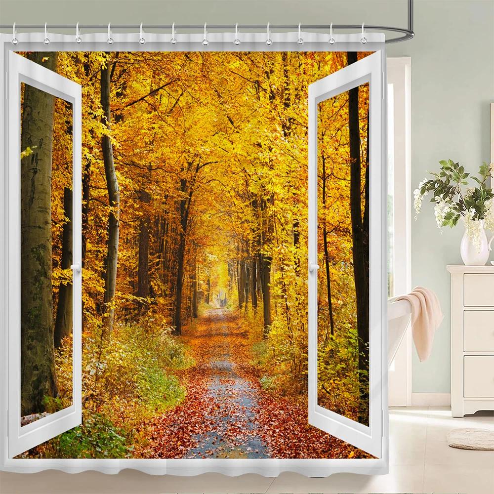 3D Schöne bunte Blumenlandschaft Druck Badezimmer Wasserdichte Duschvorhang Polyester Vorhang Heimdekoration Vorhang