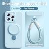 Liquid Silicone Magnetic Phone Case For Magsafe IPhone 13 14 15 16 Pro Max With Hanging Wrist Rope Strap Bracket Protective